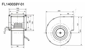 FL140059Y-01 Dimensions and Airflow
