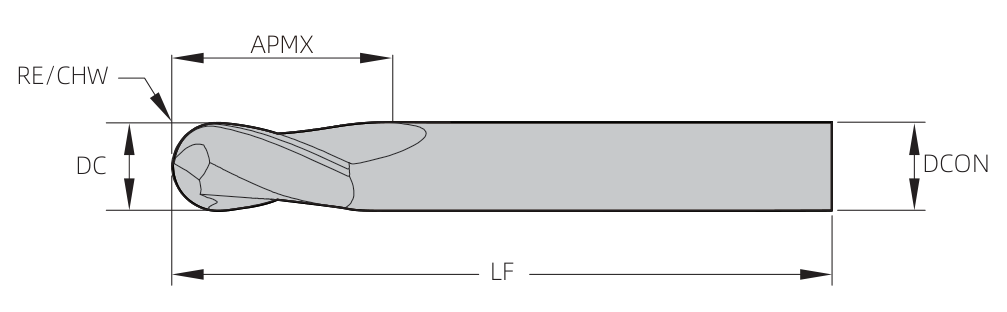 EPB 2-Flute dimension drawing